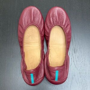 Tieks maroon leather ballet flats- size 9